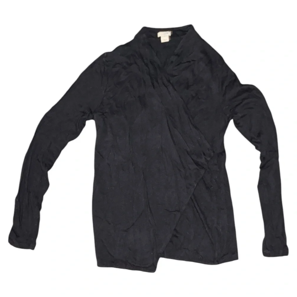 J. Crew Cascading Always Black Cardigan